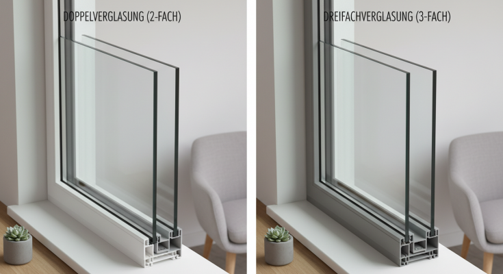 2 fach oder 3 fach verglasung fenster