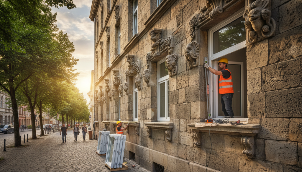 Einbau von Kunststofffenstern in Altbauten