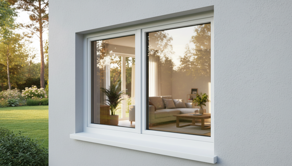 Moderne Kunststofffenster mit niedrigem U-Wert