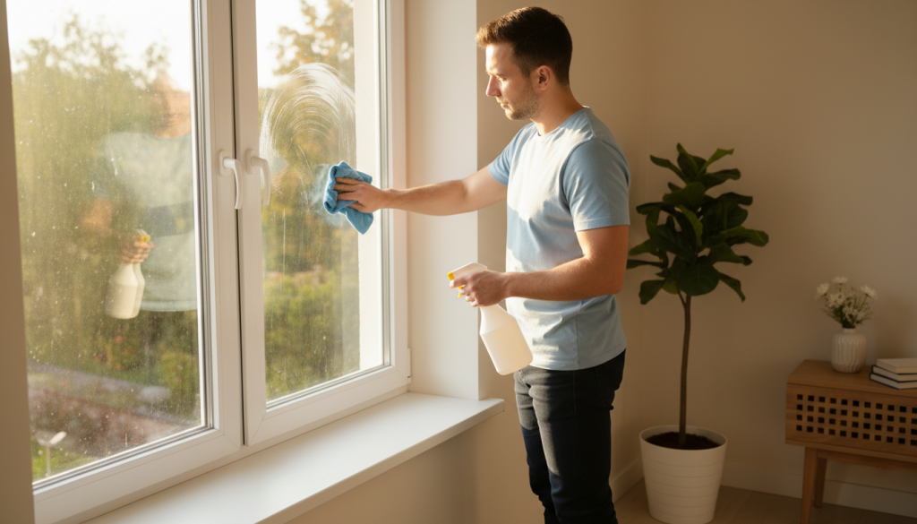 Reinigung von Kunststofffenstern