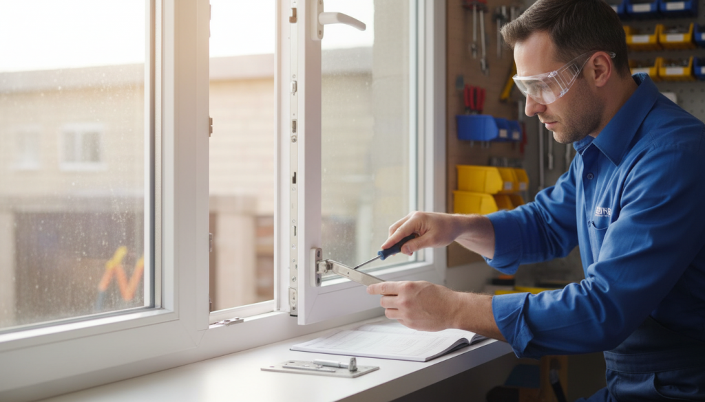 Wartung von Fensterflügeln und Beschlägen